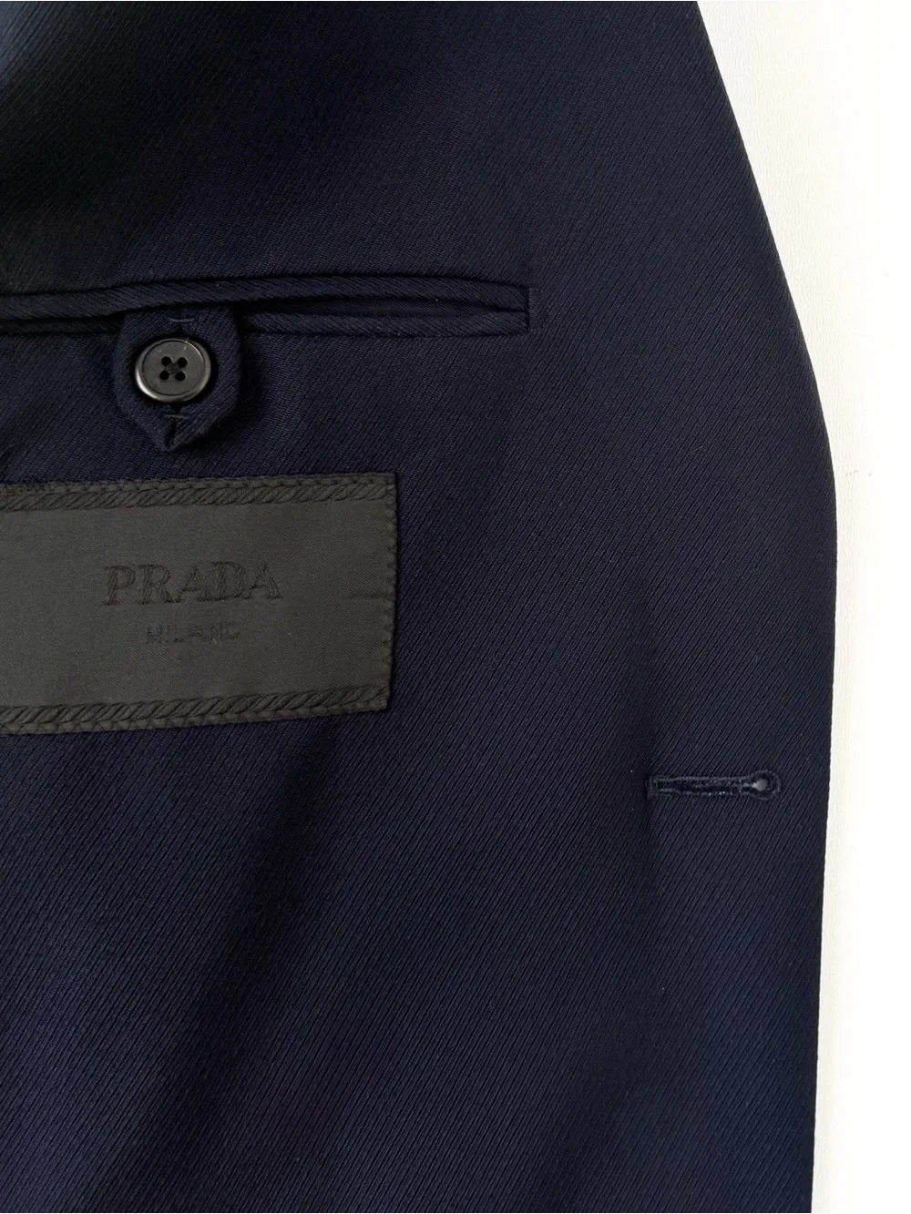 Prada Gabardine Navy Single-Breasted Sport Coat Me's Blazer Italian 38R